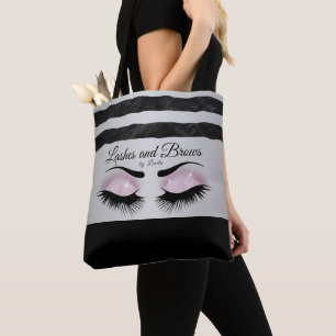 Tote Bag Eyelashes et Brows - Jolie Parties scintillant ros