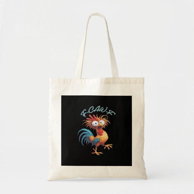 Tote Bag F Caw F Humour de poulet Rétro (Devant)