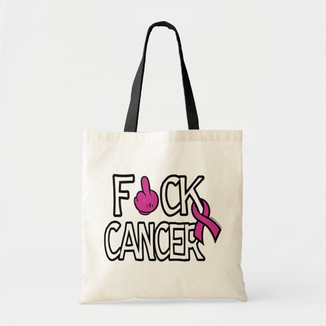 Tote Bag F#CK CANCER...Cancer du sein (Devant)