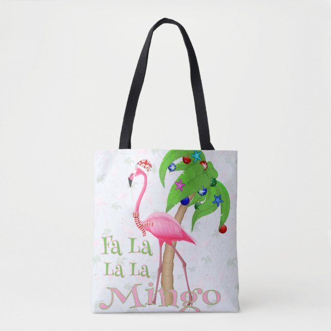 Tote Bag Fa La La Flamingo Xmas (Devant)