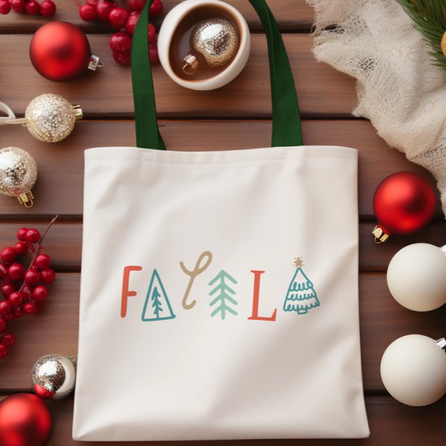 Tote Bag Fa La La Funny Noël Arbre Vacances (Fa La La Funny Christmas Tree Holiday Tote Bag)
