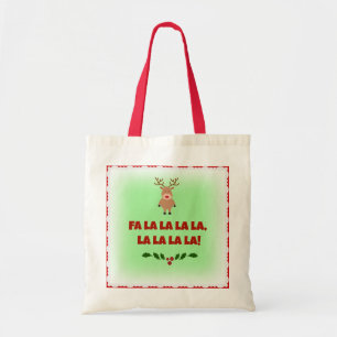 Tote Bag Fa La La La La Christmas Canvas Fourre-tout