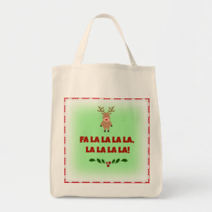 Tote Bag Fa La La La Noël Toile Bio Fourre-tout