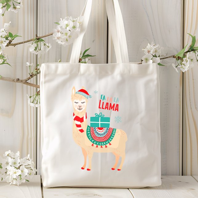 Tote Bag Fa La Llama Noël mignonne Festive (Créateur téléchargé)