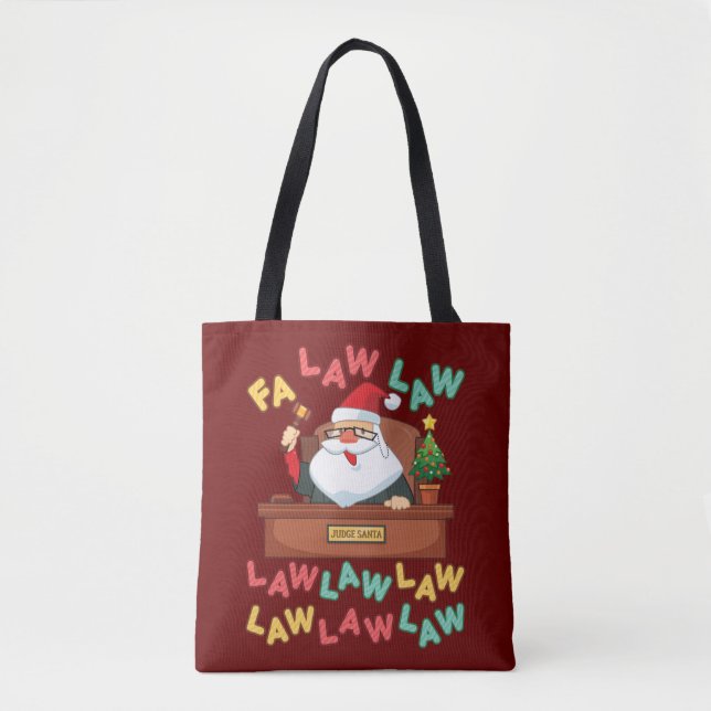 Tote Bag Fa Law Avocat amusant Père Noël Juge Christmas (Devant)