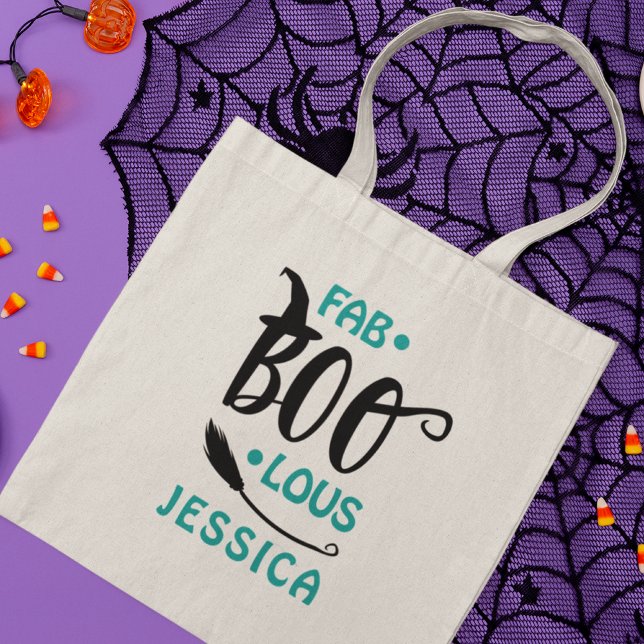 Tote Bag Fab-Boo-Lous Halloween Witch Nom personnalisé (Créateur téléchargé)