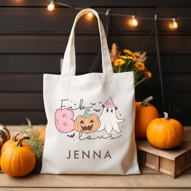 Tote Bag Fab-boo-lous Retro Halloween Super Personnalisé (Créateur téléchargé)
