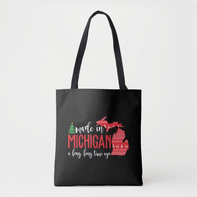 Tote Bag Fabriqué Au Michigan Il Y A Longtemps Noël (Devant)
