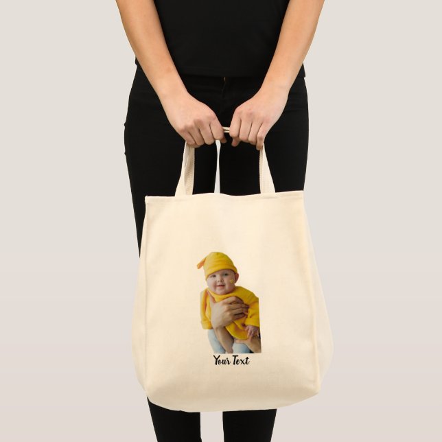 Tote Bag Fabriqué sur mesure - Ajouter une photo et du text (Devant (produit))
