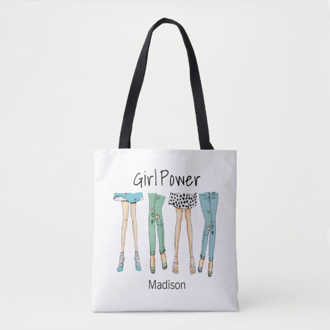 Tote Bag Fabuleux pied "Girl Power" (Devant)