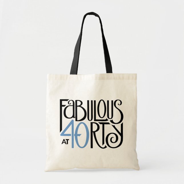Tote Bag Fabulous 40 Black blue Bag (Devant)