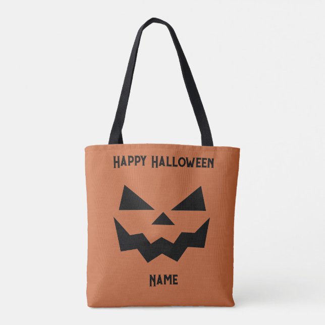 Tote Bag Face citrouille Jack-o-lanterne (Dos)