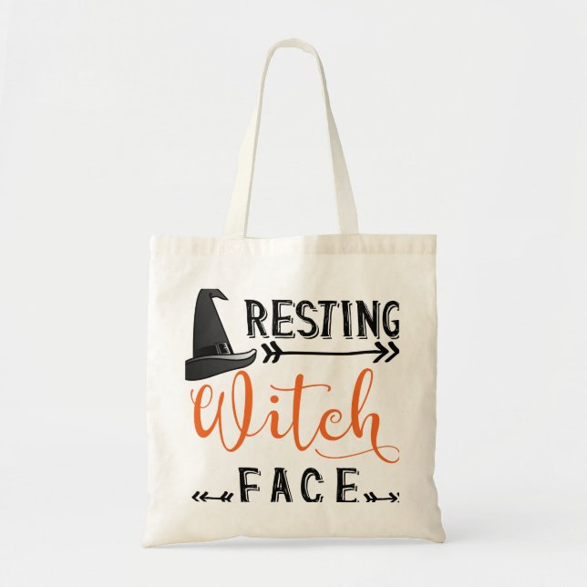Tote Bag face de sorcière au repos (Devant)