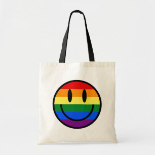 Tote Bag Face souriante arc-en-ciel