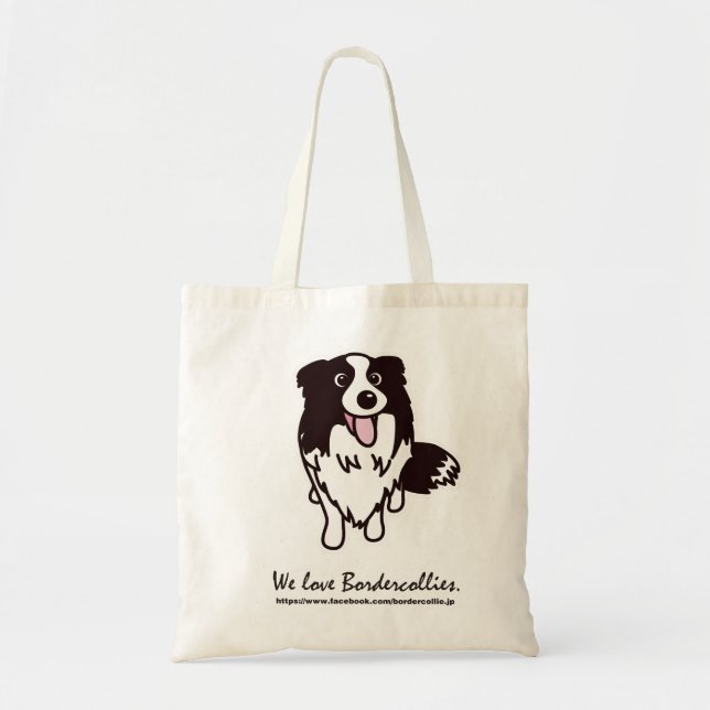 Tote Bag Facebookコミュニティ「ボーダーコリー大好き」お散歩バッグ (Devant)