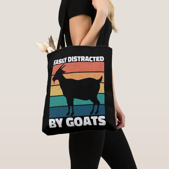 Tote Bag Facile À Distraire Par Les Chèvres Mignonne Cool D (De près)