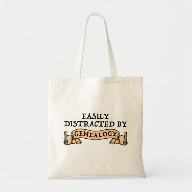 Tote Bag Facilement Distrait Par La Généalogie (Devant)