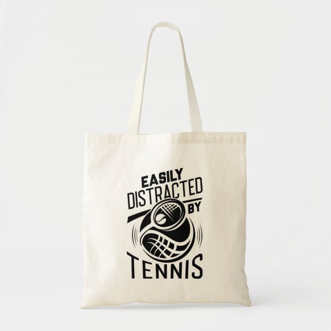 Tote Bag Facilement Distrait Par Le Tennis (Devant)