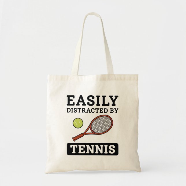 Tote Bag Facilement Distrait Par Le Tennis (Devant)