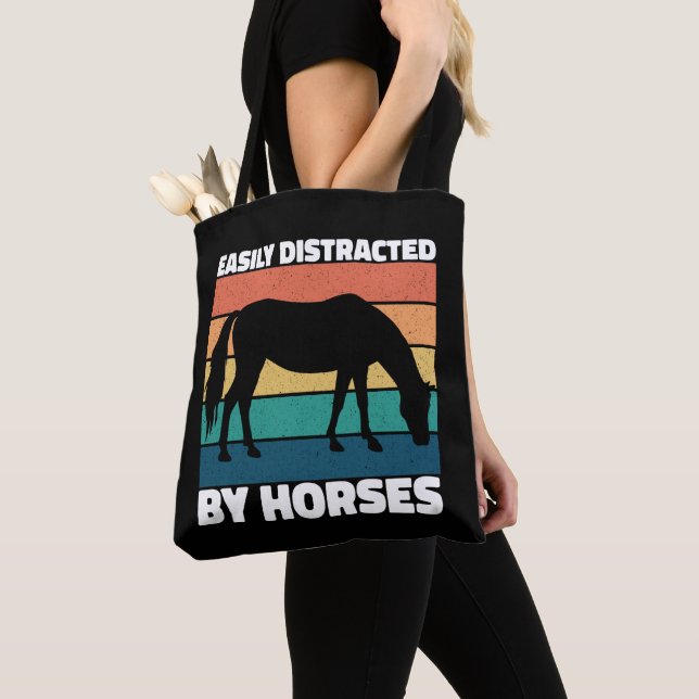 Tote Bag Facilement Distrait Par Les Amateurs De Chevaux Mi (De près)
