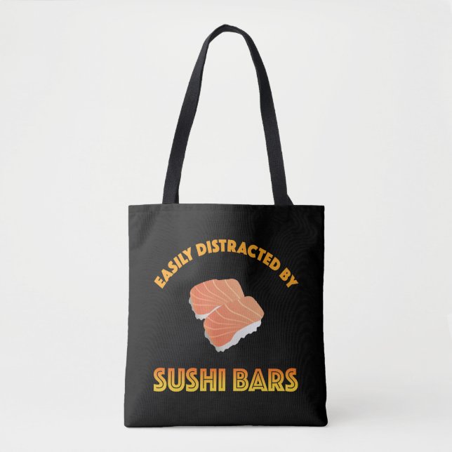 Tote Bag Facilement Distrait Par Les Bars À Sushi (Devant)