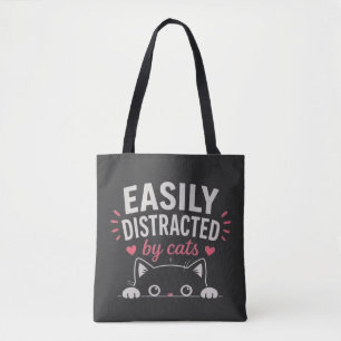 Tote Bag Facilement Distrait par les Chats Minimaliste Amat