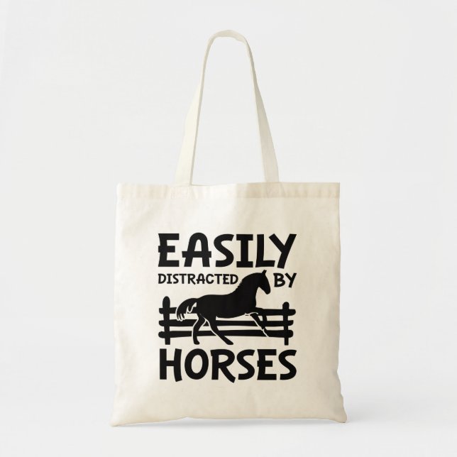 Tote Bag Facilement Distrait Par Les Chevaux (Devant)
