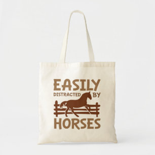 Tote Bag Facilement Distrait Par Les Chevaux