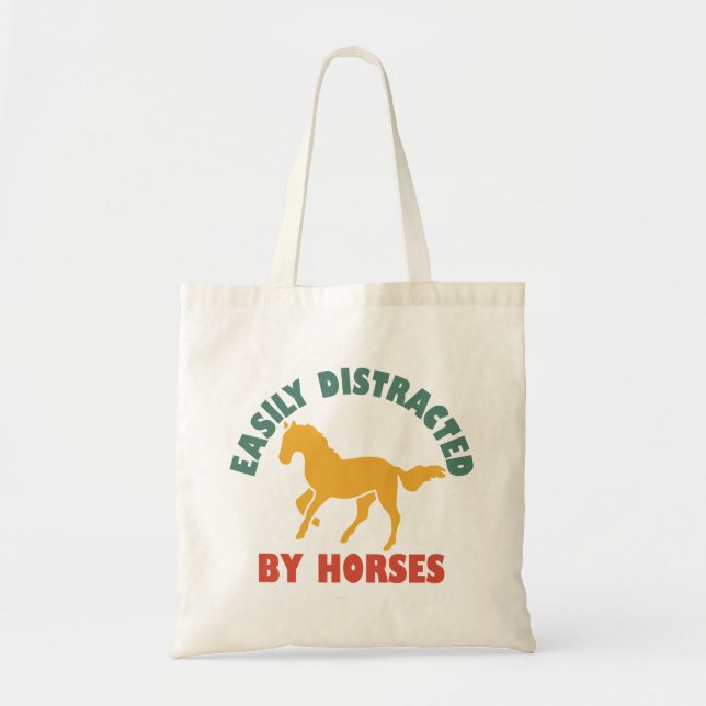 Tote Bag Facilement Distrait Par Les Chevaux (Devant)