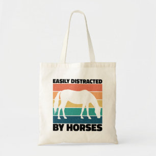 Tote Bag Facilement Distrait Par Les Chevaux Élevant Cool A