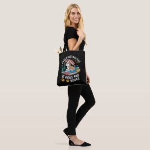 Tote Bag Facilement distrait par les chiens et les livres D