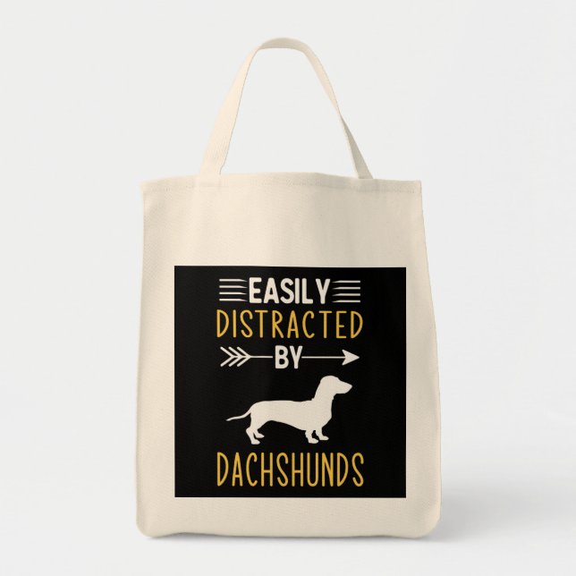 Tote Bag Facilement Distrait Par Les Dachshunds (Devant)