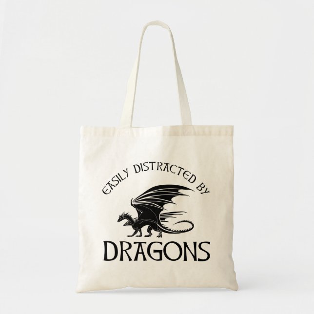 Tote Bag Facilement Distrait Par Les Dragons (Devant)