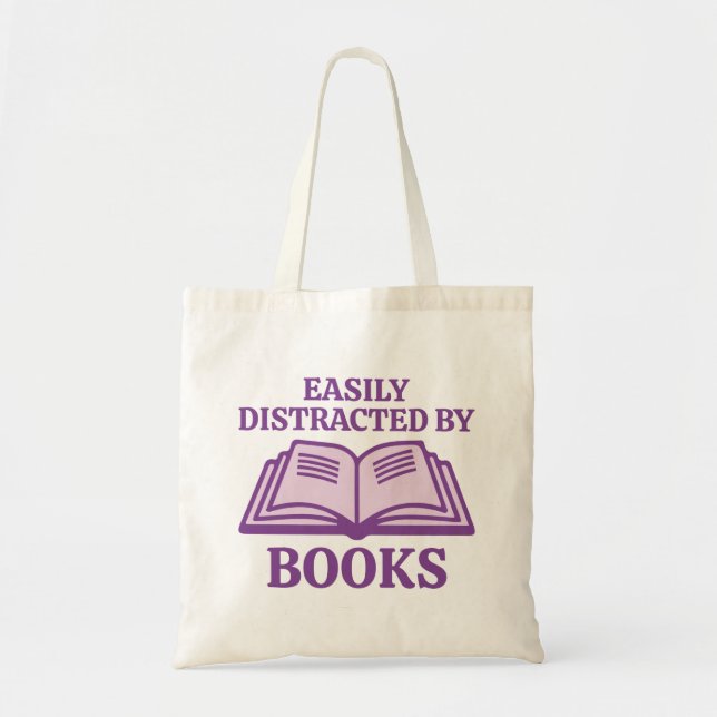 Tote Bag Facilement Distrait Par Les Livres (Devant)