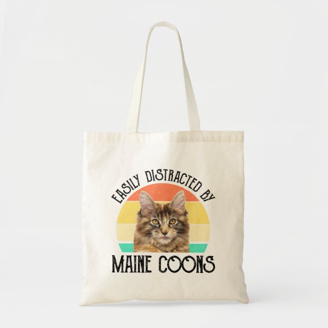 Tote Bag Facilement Distrait Par Les Maine Coons (Devant)