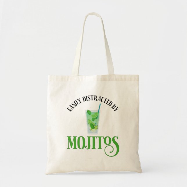 Tote Bag Facilement Distrait Par Les Mojitos (Devant)