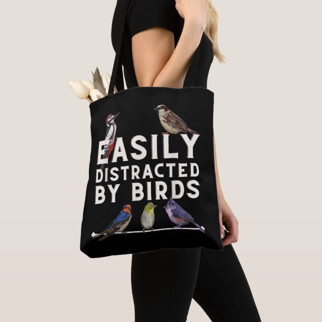 Tote Bag Facilement Distrait Par Les Oiseaux Drôle D'amateu (De près)