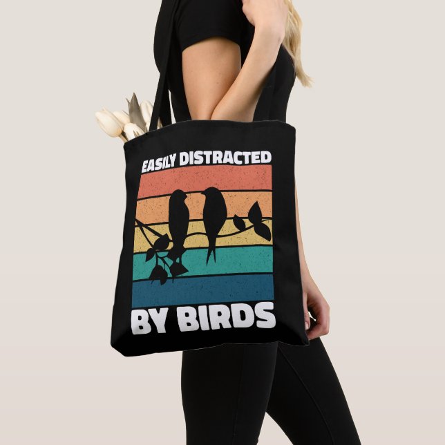 Tote Bag Facilement Distrait Par Les Oiseaux Mignonne Propr (De près)