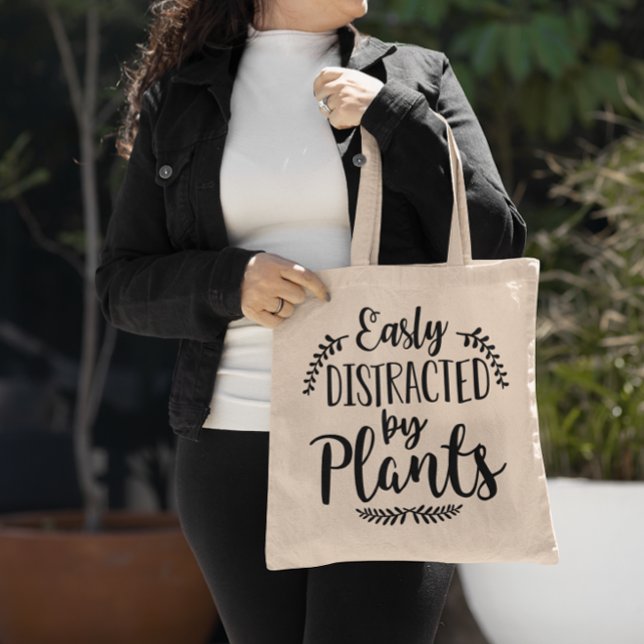 Tote Bag Facilement Distrait Par Les Plantes (Easily distracted by plants bag)