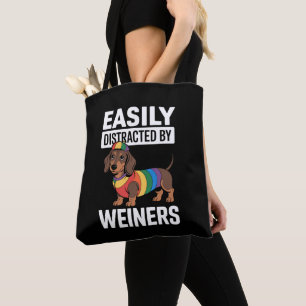 Tote Bag Facilement Distrait Par Les Weiners LGBTQ Arc-En-C