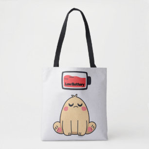 Tote Bag Faible humeur de batterie - Drôle Doodle comique