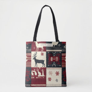 Tote Bag Fair Isle Patchwork   Renard rustique