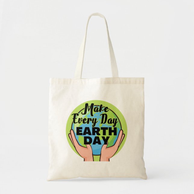 Tote Bag Faire chaque jour Jour des terres, sensibilisation (Devant)
