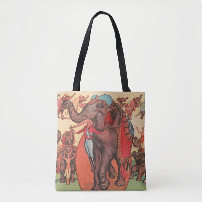 Tote Bag Faire Des Éléphants Avec Des Femmes Et Des Formate (Devant)