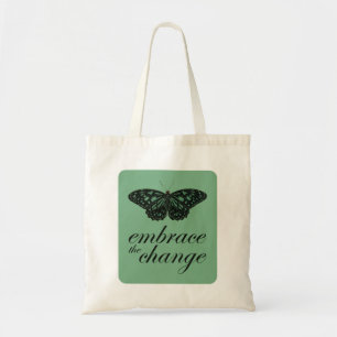 Tote Bag Faire place au changement - Papillon vert