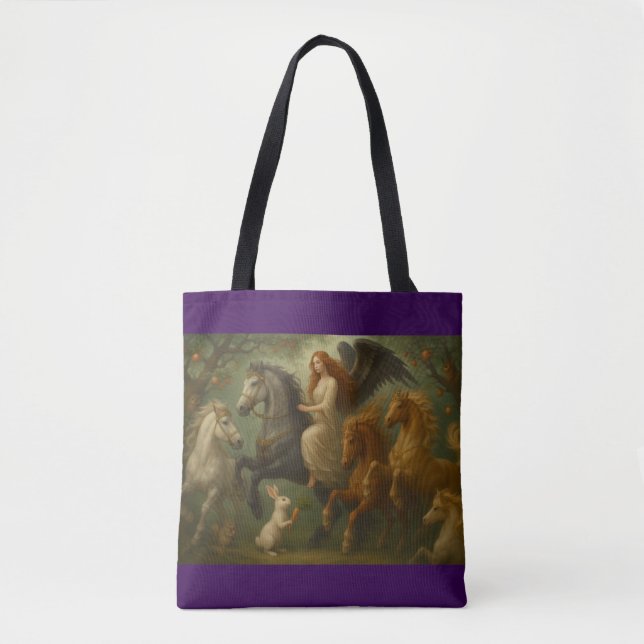 Tote Bag Fairytale Horses and Angel Tote (Devant)