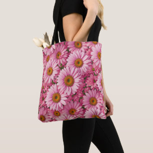 Tote Bag Faisceaux rose rose printanière rose pâle margueri