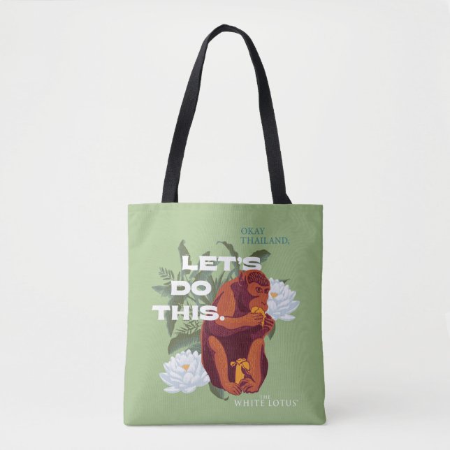 Tote Bag "Faisons ça" Singe - Le Lotus Blanc (Devant)