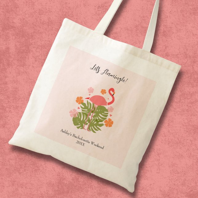 Tote Bag Faisons la fête avec des flamants roses pour le we (Créateur téléchargé)