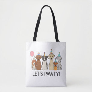 Tote Bag Faisons la Fête Chiens Mignons Fête Célébration Am